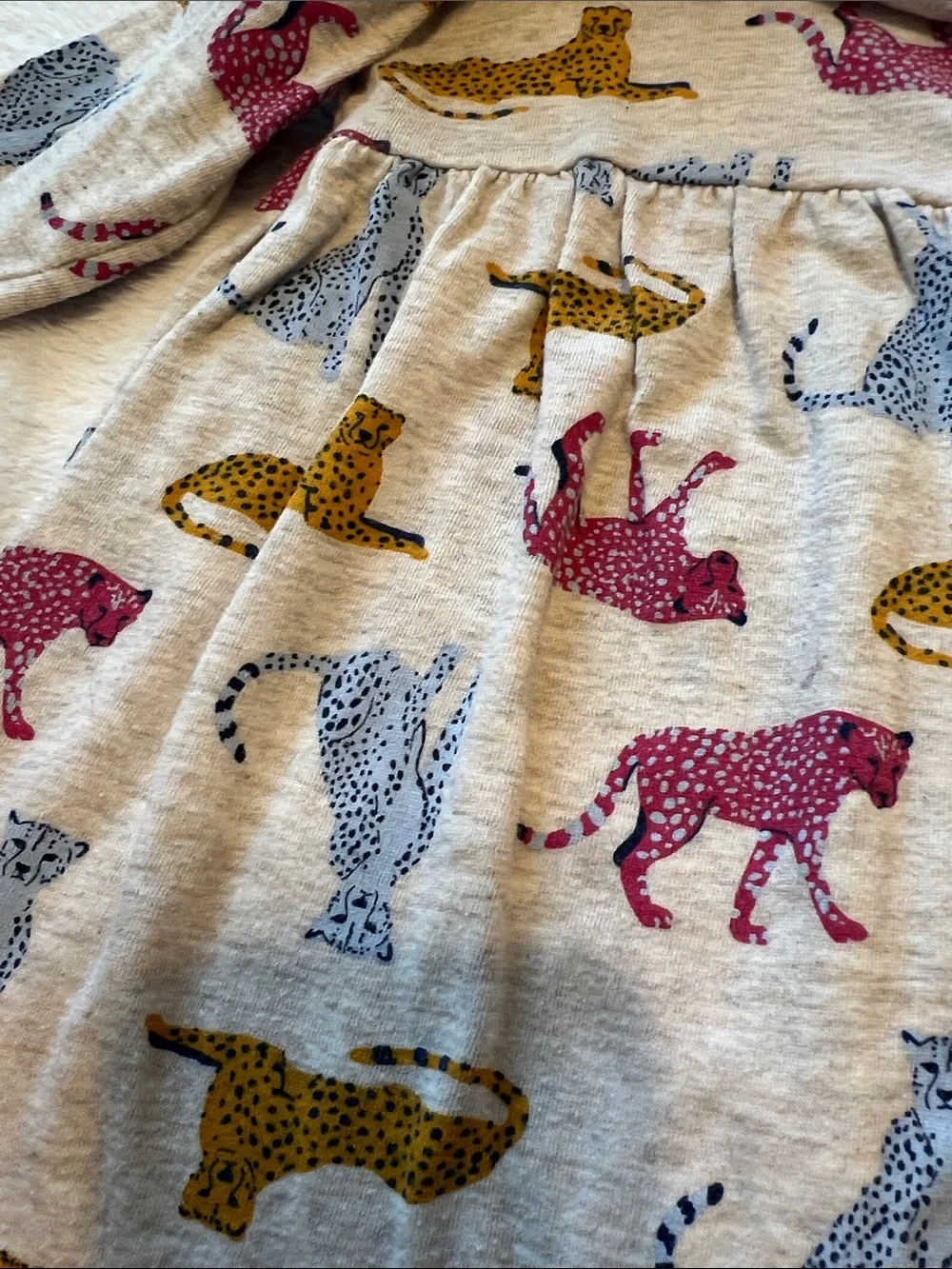 Old Navy Long-Sleeve Girls' Animal Print Dress Top - Pink, Blue, Mustard